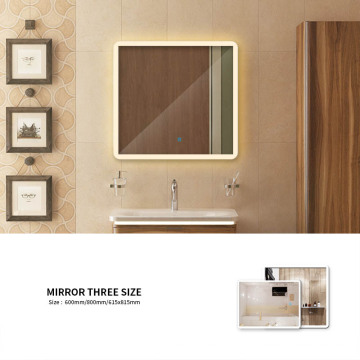 Wholesales Acrylic Frame Backlit  Illuminated Rectangle Wall Decorative LED Light Bath Mirrors